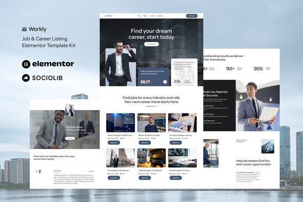 Workly - Job Listing & Career Recruitment Elementor Template Kit