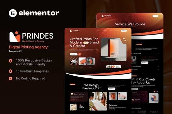 Prindes - Digital Printing Agency Elementor Template Kit