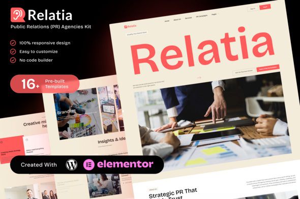 Relatia Public Relations Agency Elementor Template Kit