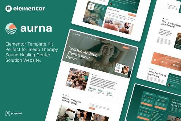 Aurna - Sleep Therapy & Sound Healing Center Elementor Template Kit