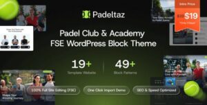 Padeltaz – Padel Club and Sports Academy FSE WordPress Theme