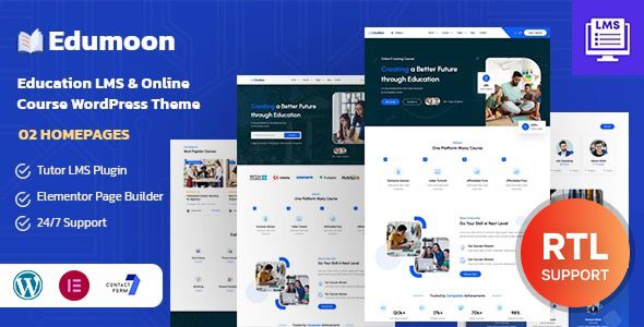 Edumoon - Education & Online Course LMS WordPress Theme