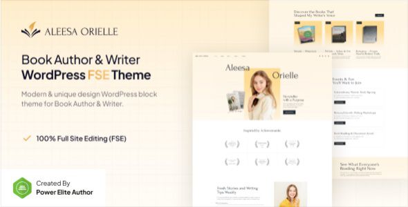 Aleesa – Book Author & Writer Gutenverse FSE WordPress Block Theme
