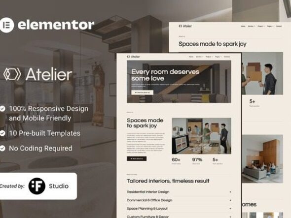 Atelier – Interior Design Elementor Template Kit