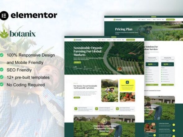 Botanix - Agriculture & Organic Farming Elementor Pro Template Kit