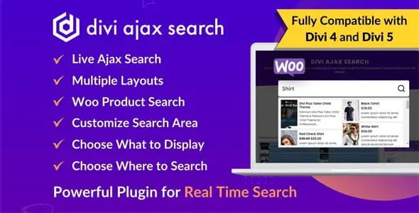 Divi Ajax Search – Live Search Module for Divi
