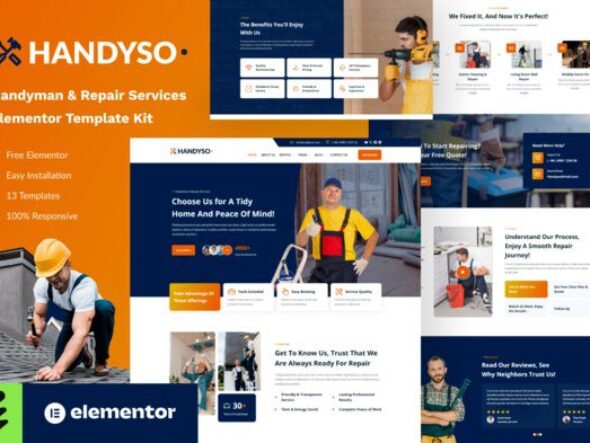 Handyso - Handyman & Repair Service Elementor Template Kit
