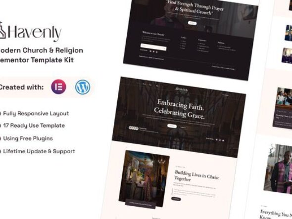 Havenly - Modern Church & Religion Elementor Template Kit