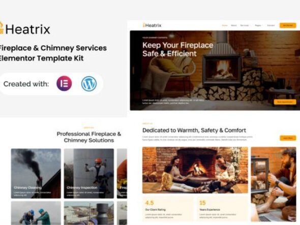 Heatrix - Fireplace & Chimney Services Elementor Template Kit