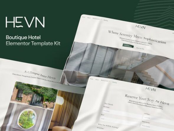 Hevn - Boutique Hotel Elementor Template Kit