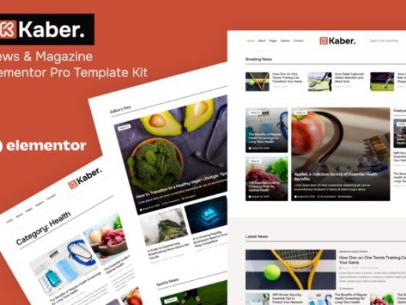 Kaber - News & Magazine Elementor Pro Template Kit