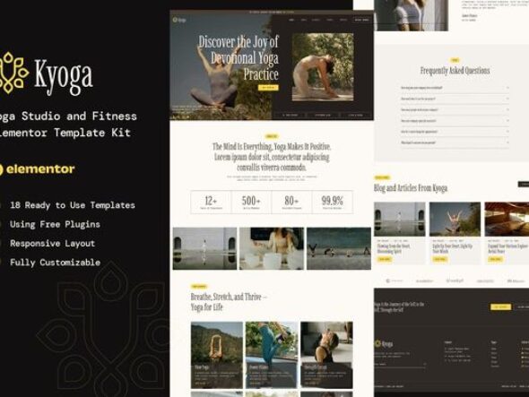Kyoga - Yoga Studio & Fitness Elementor Template Kit