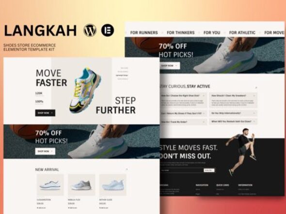 Langkah - Shoes Store eCommerce Elementor Template Kit