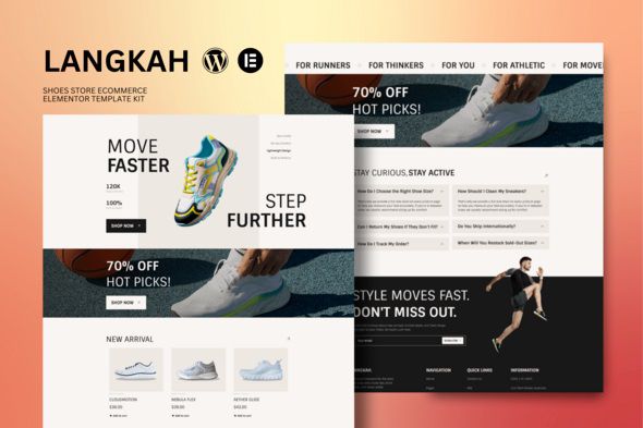 Langkah - Shoes Store eCommerce Elementor Template Kit