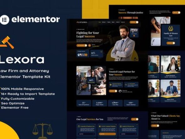 Lexora - Law Firm & Attorney Elementor Template Kit
