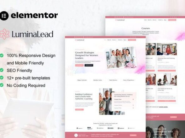 LuminaLead - Feminine Business Coaching Elementor Pro Template Kit