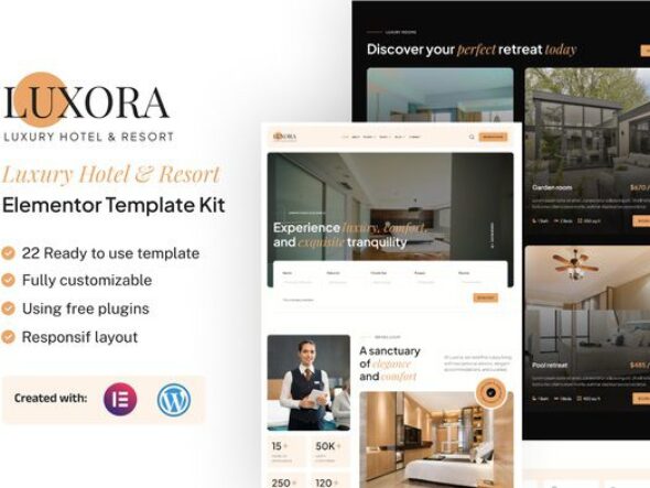 Luxora - Luxury Hotel & Resort Elementor Template Kit