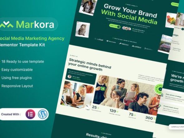 Markora - Social Media Marketing Agency Elementor Template Kit