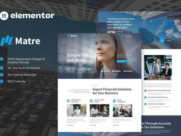 Matre - Accounting & Tax Services Elementor Template Kit