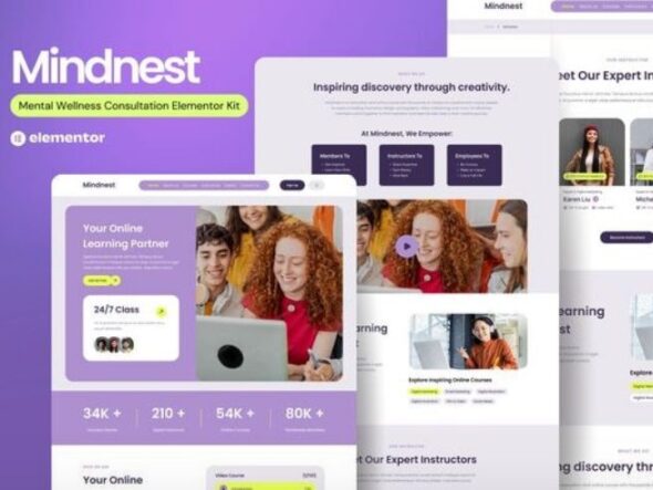 Mindnest - Mental Wellness Consultation Elementor Template Kit