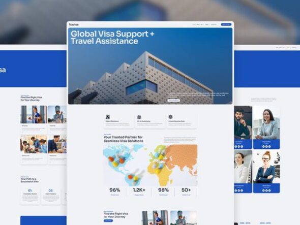 Navisa - Clean Modern Visa Agency Elementor Template Kit