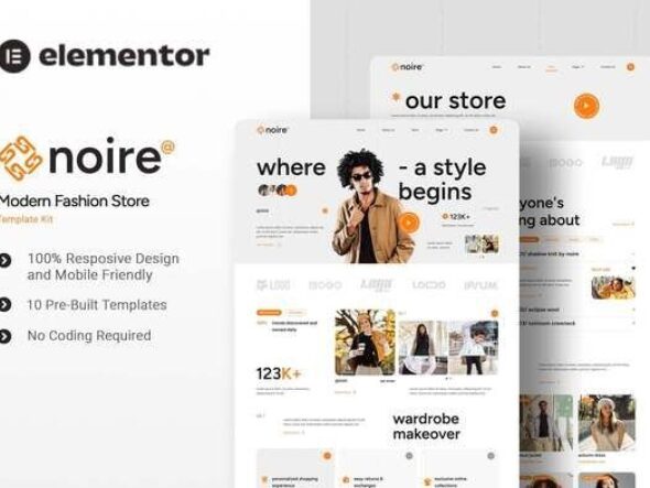Noire - Modern Fashion Store Elementor Template Kit