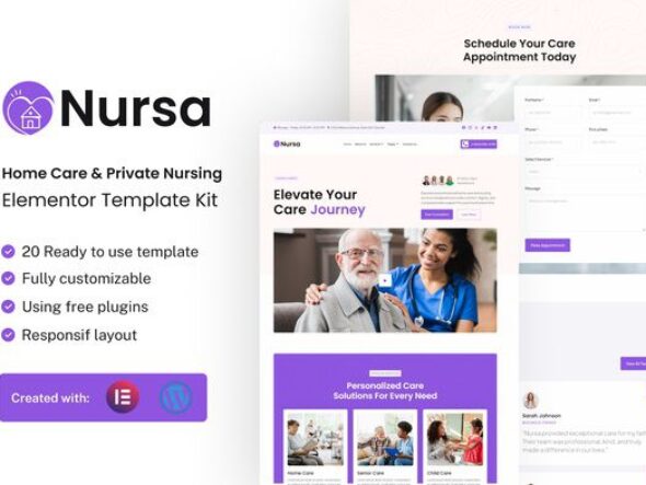 Nursa - Home Care & Private Nursing Services Elementor Template Kit