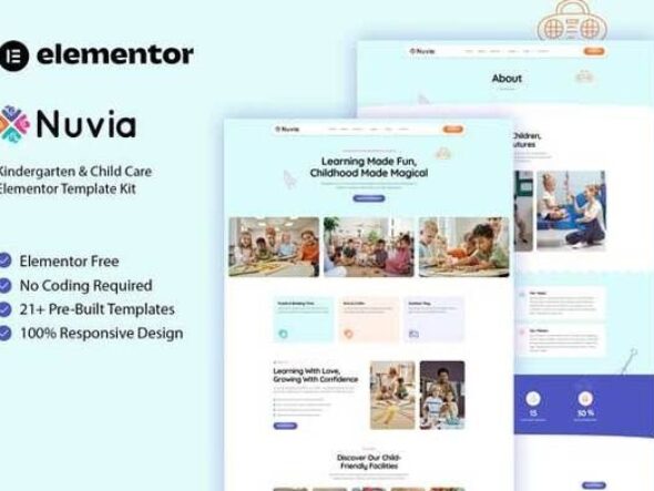 Nuvia - Kindergarten & Child Care Elementor Template Kit