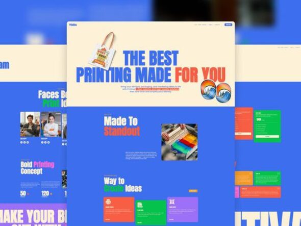 Printiva - Modern Colorful Printing Service Company Elementor Template Kit