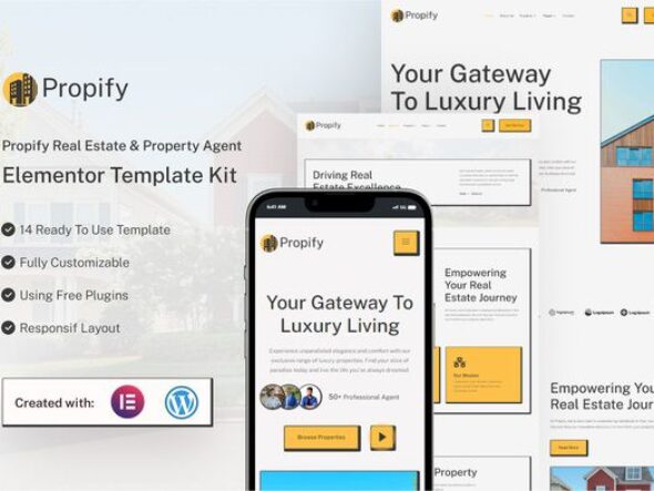 Propify - Real Estate & Property Agent Elementor Template Kit