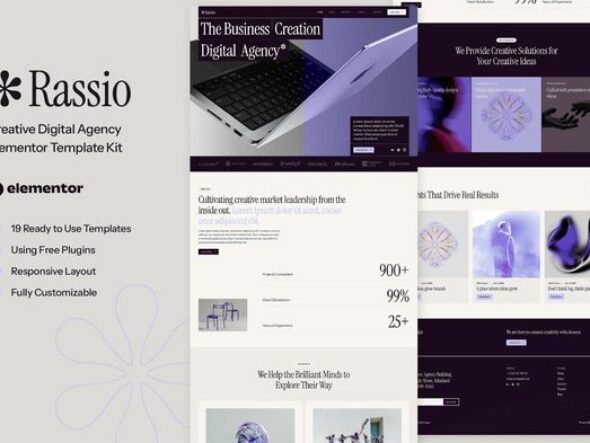Rassio - Creative Digital Agency Elementor Template Kit