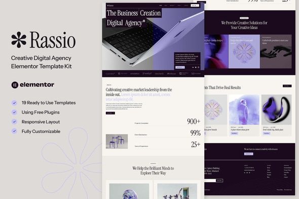 Rassio - Creative Digital Agency Elementor Template Kit