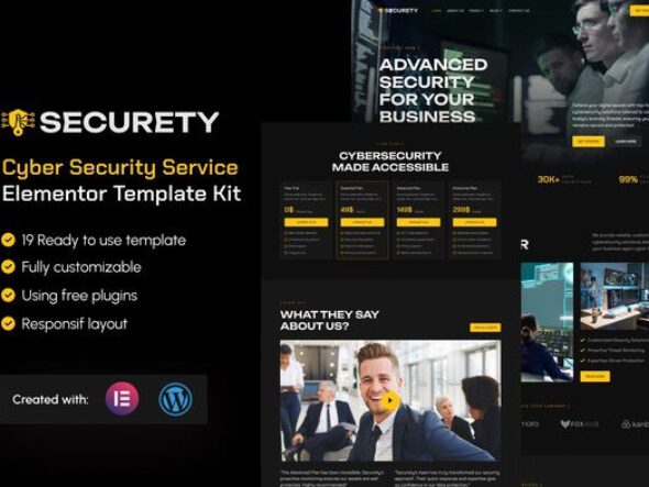 Securety - Cyber Security Service Elementor Template Kit