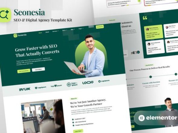 Seonesia - SEO & Digital Agency Elementor Template Kit