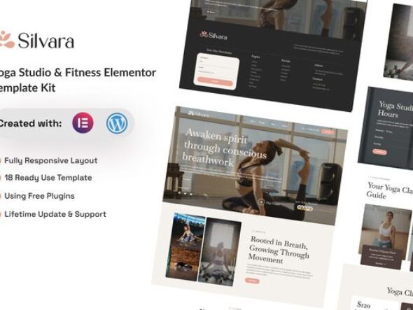 Silvara - Yoga Studio & Fitness Elementor Template Kit