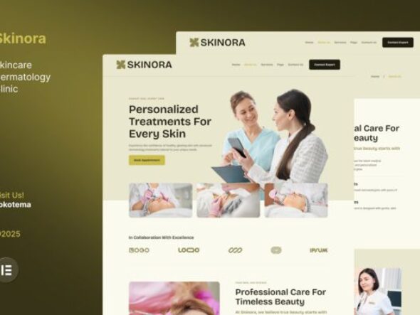Skinora - Skincare Dermatology Clinic Elementor Template Kit