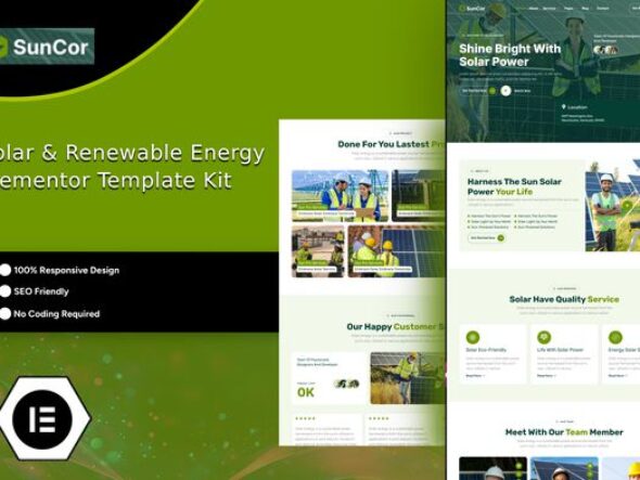 Suncor - Solar & Renewable Energy Elementor Template Kit
