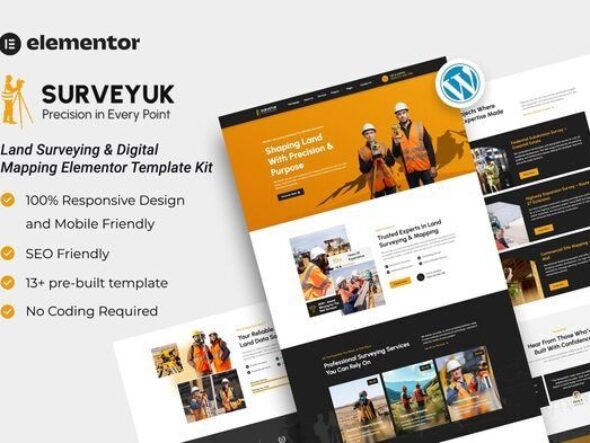 Surveyuk – Land Surveying & Digital Mapping Elementor Template Kit