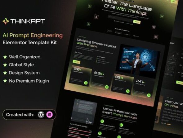Thinkapt - AI Prompt Engineering Elementor Template Kit