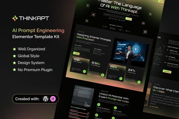 Thinkapt - AI Prompt Engineering Elementor Template Kit