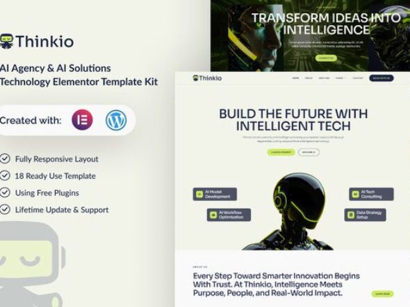 Thinkio - AI Agency & AI Solutions Technology Elementor Template Kit