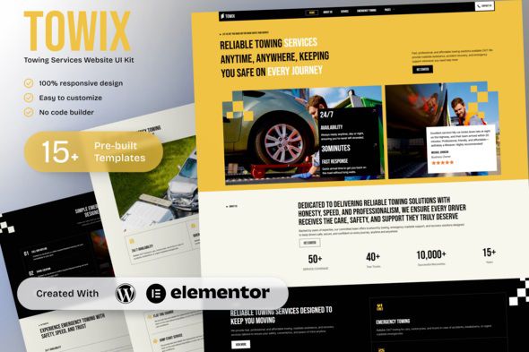 Towix - Towing Services Elementor Template Kit