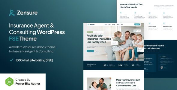 Zensure – Insurance Agent & Consulting Gutenverse FSE WordPress Block Theme