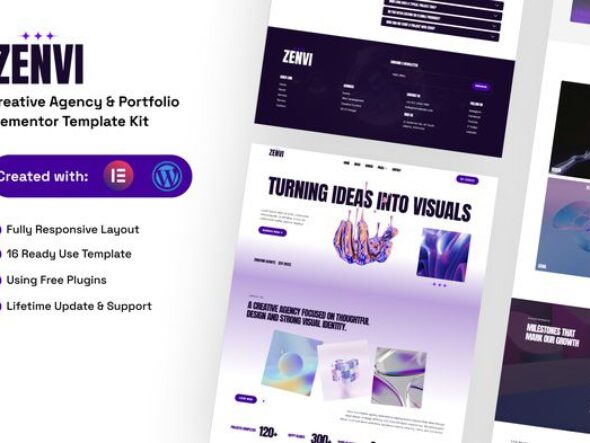 Zenvi - Creative Agency & Portfolio Elementor Template Kit