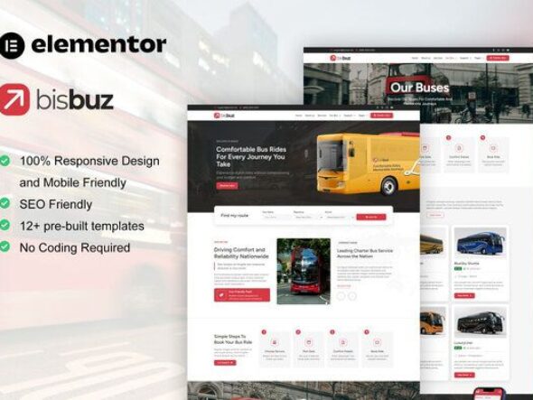 BisBuz - Bus Charter Service & Rental Elementor Pro Template Kit