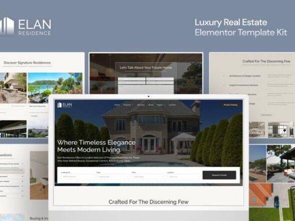 Elan - Luxury Real Estate Elementor Template Kit