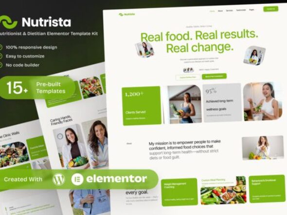 Nutrista - Nutritionist & Dietitian Elementor Template Kit