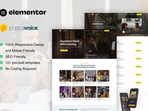 PodcaVoice - Podcaster & Streaming Elementor Template Kit