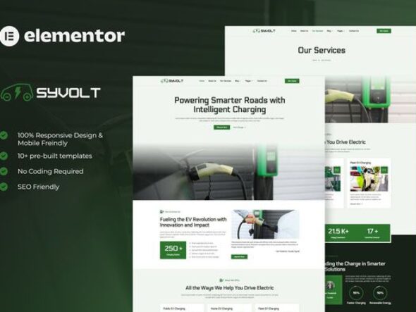 Syvolt - Electric Vehicle & Charging Station Elementor Template Kit