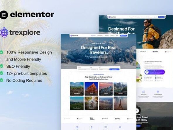 Trexplore - Travel & Tour Agency Elementor Pro Template Kit